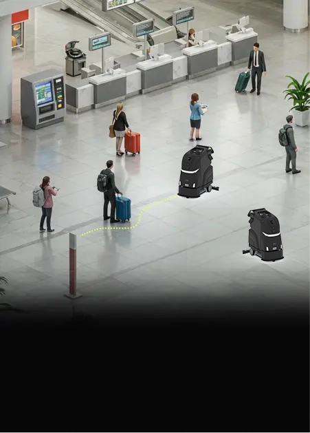 smart navigation cleaning robot for airport