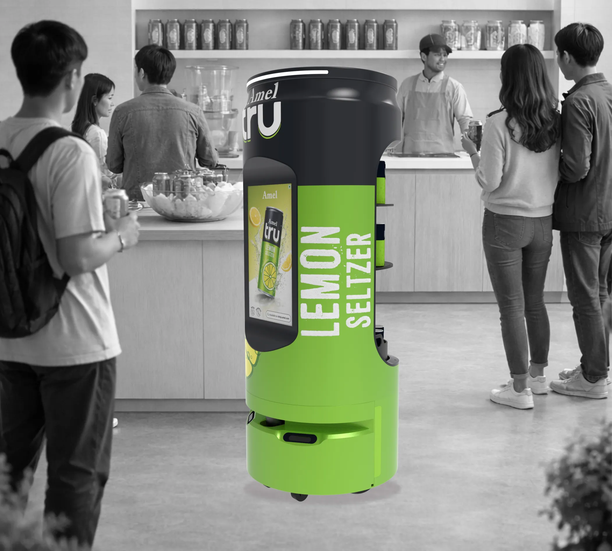 beverage promotion robot high-visibility